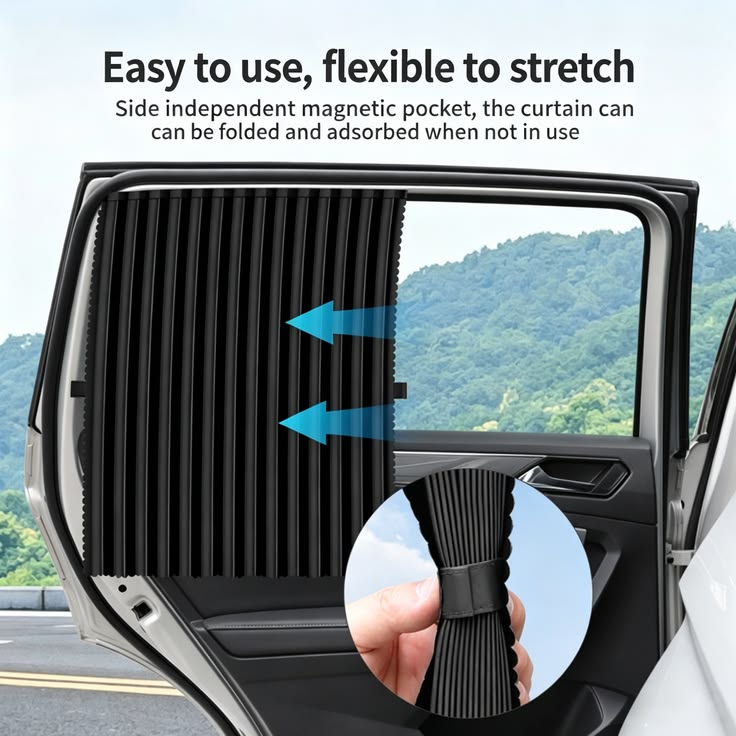 AeroShield Rear Cabin Sun Veil — Universal Dual-Layer Stretch Fit