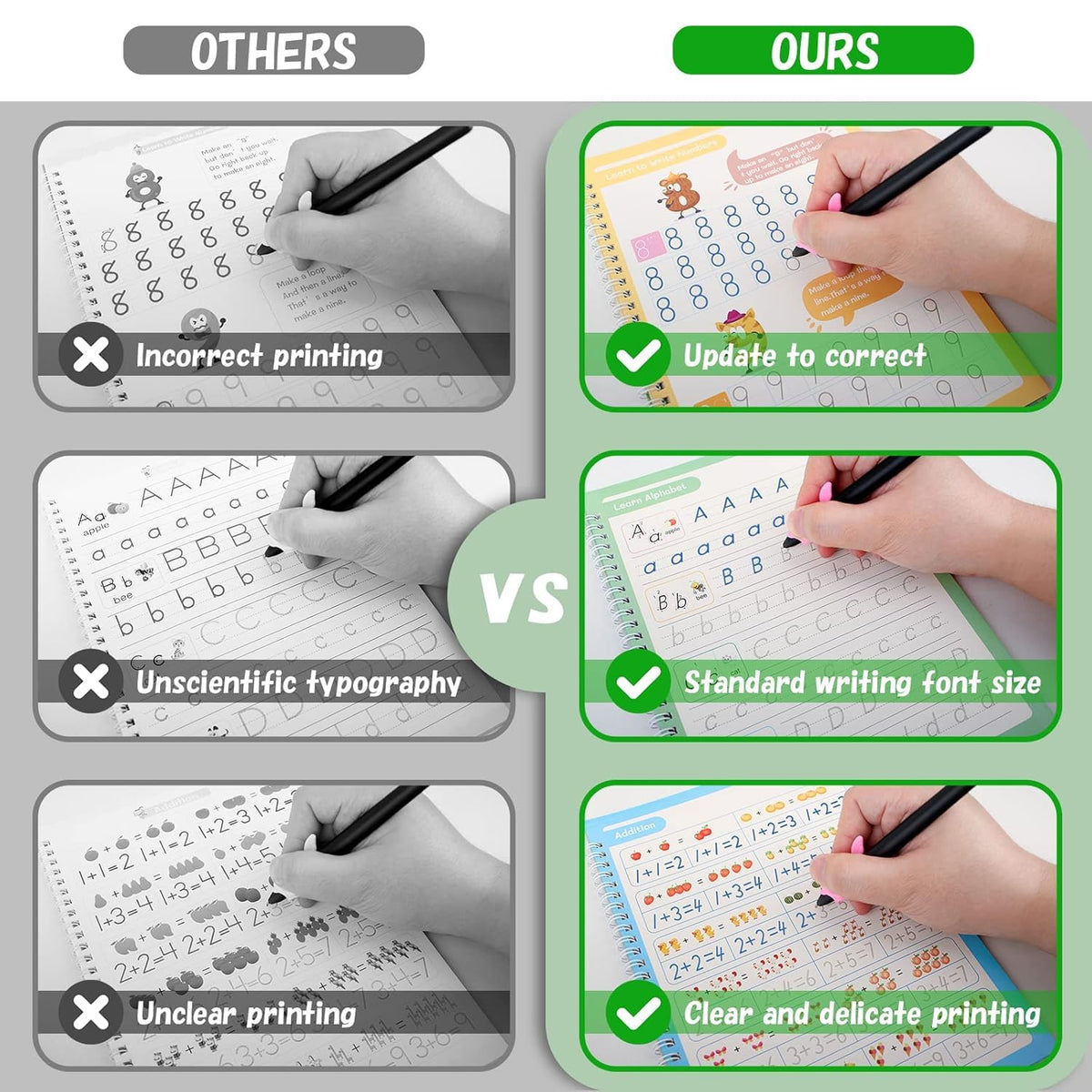 Saticart Handwriting magic book only for kids and adults