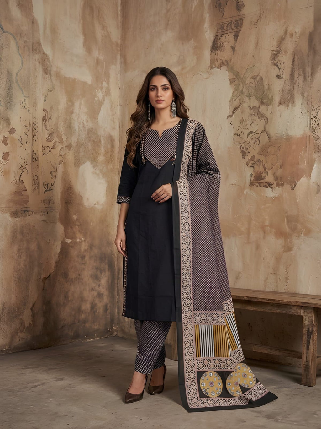 Women's Red Ethnic Embroidered Salwar Kameez Set